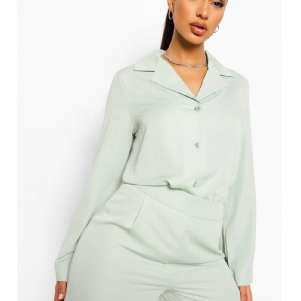 Relaxed Fit Matte Satin Shirt